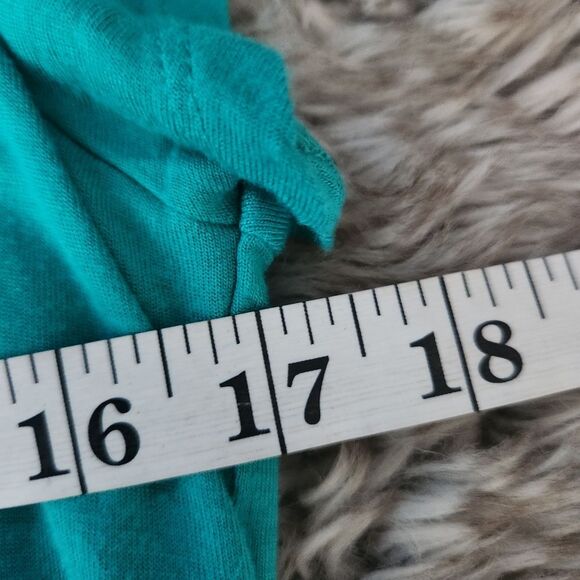 Apt. 9 Square Neck Glitter Sleeve Empire Waist Top Green Women's Size Medium - Picture 10 of 11